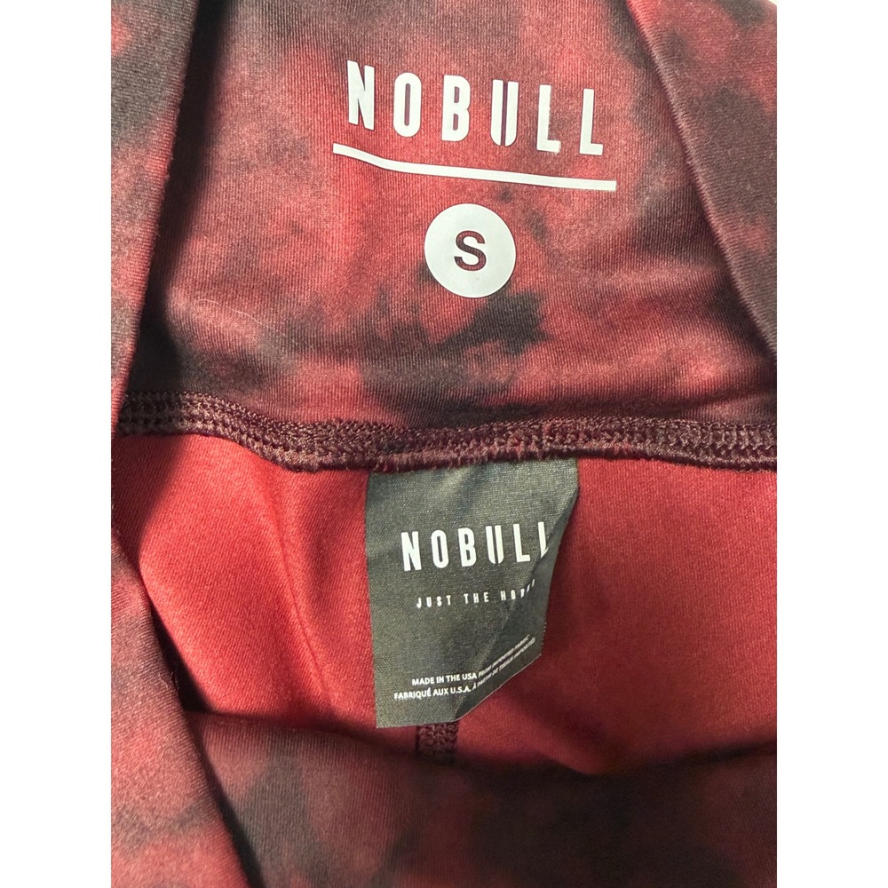 NOBULL Womens Tie Dye Cropped Leggings Red Black Size S Workout Tights - Picture 3 of 10